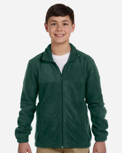 Harriton Youth Full-Zip Fleece M990Y #colormdl_Hunter