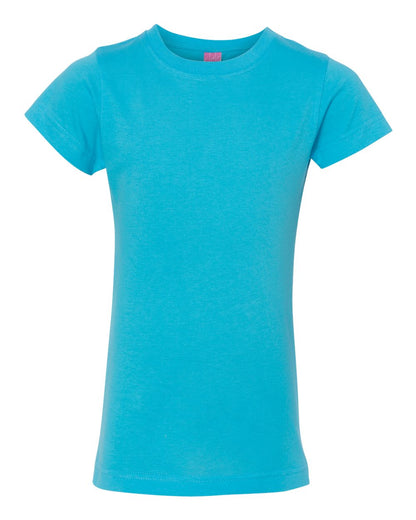 LAT Girls' Fine Jersey Tee 2616 #color_Aqua