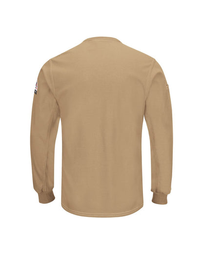 Bulwark Men's Tall iQ Series® Plus Long Sleeve Henley QT40T #color_Khaki