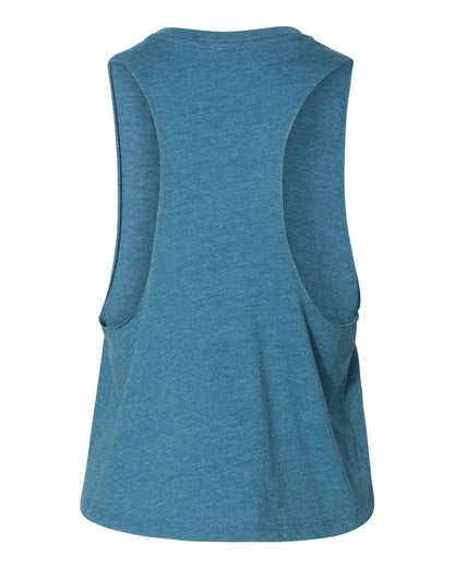 BELLA + CANVAS Women's Racerback Crop Tank 6682 #color_Heather Deep Teal