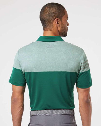 Adidas Heathered 3-Stripes Colorblocked Polo A213 #colormdl_Collegiate Green