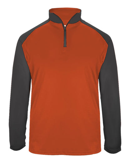 Badger Ultimate SoftLock™ Sport Quarter-Zip Pullover 4006 #color_Burnt Orange/ Graphite