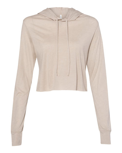 BELLA + CANVAS Women’s Triblend Crop Long Sleeve Hoodie 8512 #color_Tan Triblend