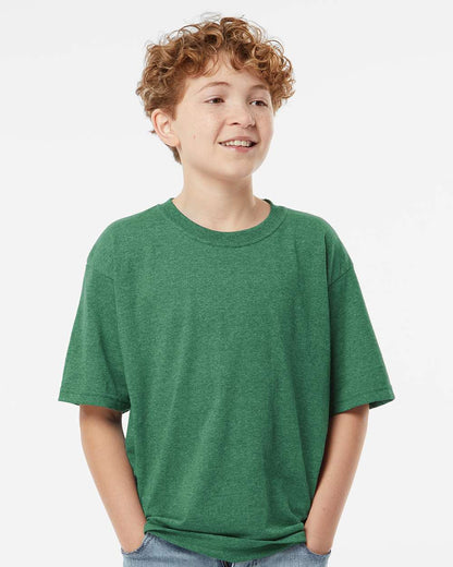 M&O Youth Gold Soft Touch T-Shirt 4850 #colormdl_Heather Kelly Green