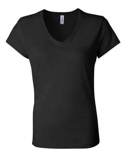 BELLA + CANVAS Women’s Jersey V-Neck Tee 6005 #color_Black