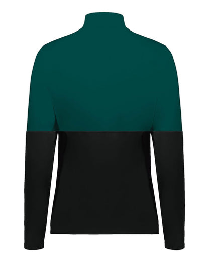 Holloway Women's Momentum Team Quarter-Zip Pullover 223700 #color_Black/ Dark Green