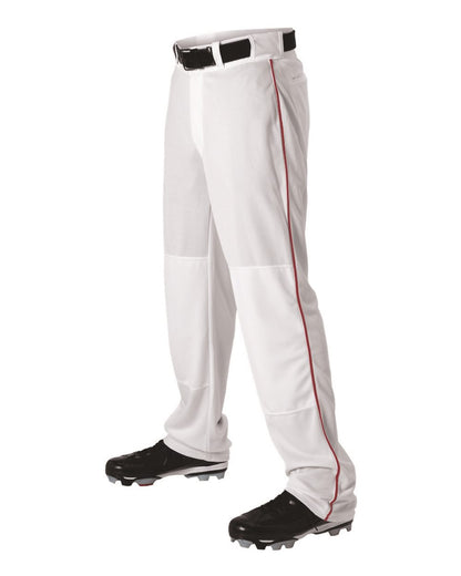 Alleson Athletic Baseball Pants With Braid 605WLB #color_White/ Red