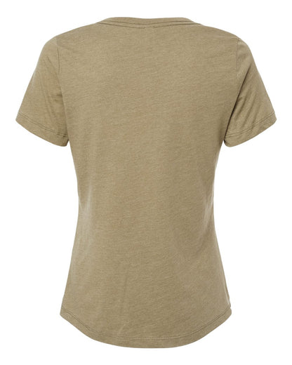 BELLA + CANVAS Women's Relaxed Heather CVC V-Neck Tee 6405CVC #color_Heather Olive