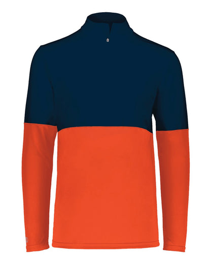 Holloway Men's Momentum Team Quarter-Zip Pullover 223500 #color_Orange/ Navy