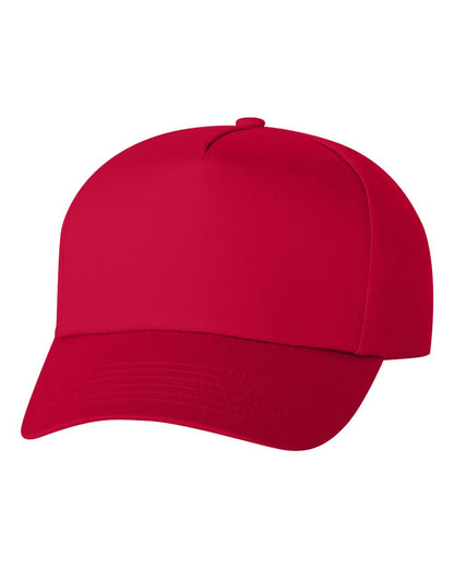 Valucap Five-Panel Twill Cap 8869 #color_Red