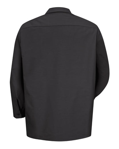 Red Kap Men's Tall Industrial Long Sleeve Work Shirt SP14T #color_Black
