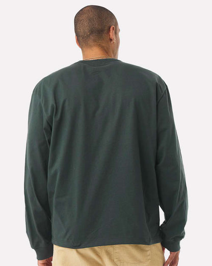 BELLA + CANVAS Unisex 7.5 oz Heavyweight Long Sleeve Tee 4651 #colormdl_Hunter Green