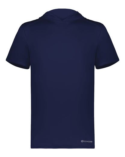Holloway Men's Hooded T-Shirt Powered by Coolcore 222142 #color_Navy