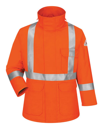 Bulwark Men's Long Deluxe Parka With Reflective Trim - EXCEL FR® ComforTouch JLPCL #color_Orange