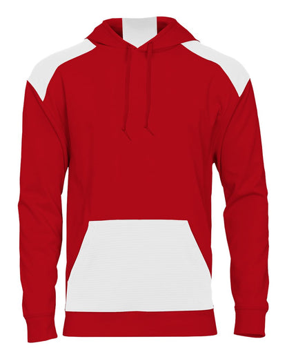 Badger Breakout Performance Fleece Hooded Sweatshirt 1440 #color_Red/ White