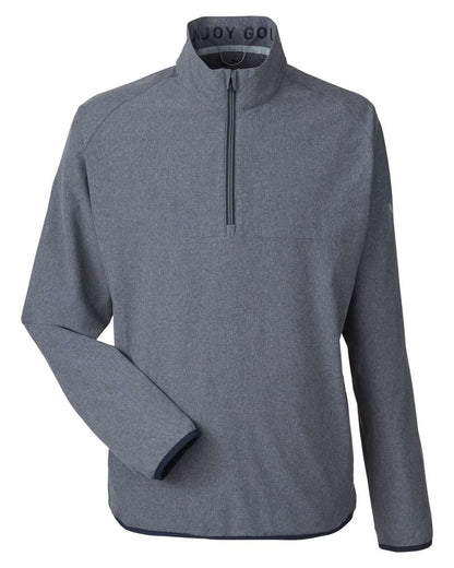 Puma Golf Men's Coastal Woven Quarter-Zip Pullover 538931 #color_Navy Blazer Heather