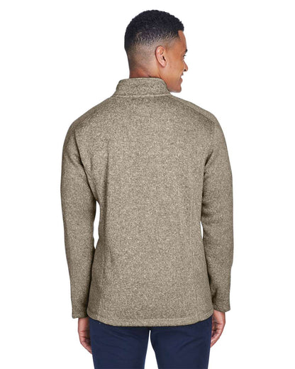 Devon & Jones Men's Bristol Full-Zip Sweater Fleece Jacket DG793 #colormdl_Khaki Heather