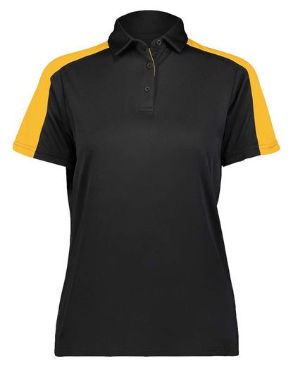 Augusta Sportswear Women's Two-Tone Vital Polo 5029 #color_Black/ Gold