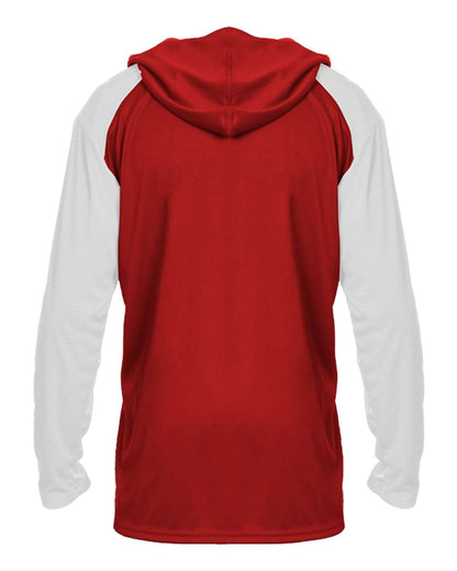 Badger Men's Breakout Hooded Long Sleeve T-Shirt 4235 #color_Red/ White