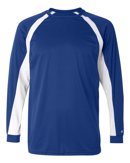 Badger B-Core Hook Long Sleeve T-Shirt 4154 #color_Royal/ White