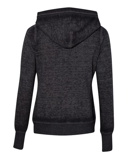 J. America Women's Zen Fleece Hooded Sweatshirt 8912 #color_Twisted Black