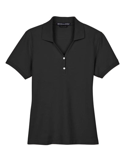 Devon & Jones Women's Pima Piqué Polo D100W #color_Black