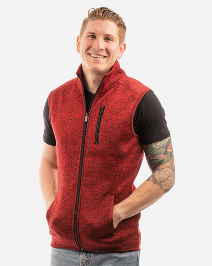 Burnside Men's Sweater Knit Vest 3910 #colormdl_Heather Red