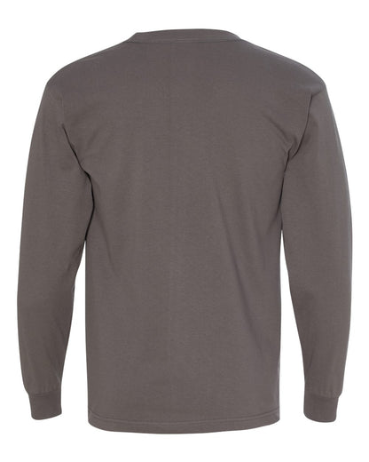 Bayside USA-Made Long Sleeve Pocket T-Shirt 8100 #color_Charcoal