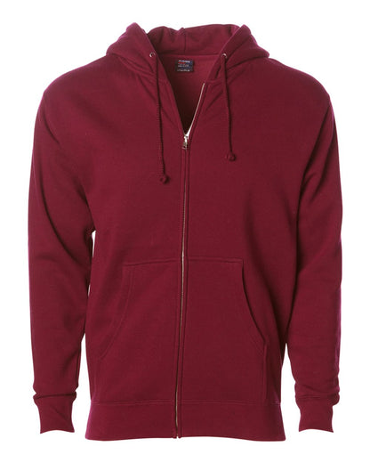 Independent Trading Co. Heavyweight Full-Zip Hooded Sweatshirt IND4000Z #color_Cardinal