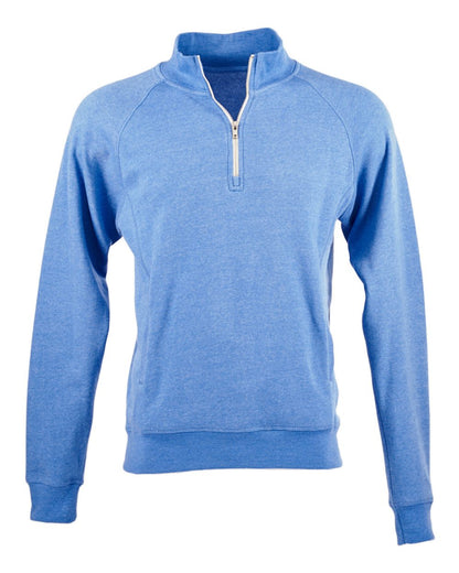 J. America Men's Triblend Quarter-Zip Sweatshirt 8869 #color_Cool Royal Triblend