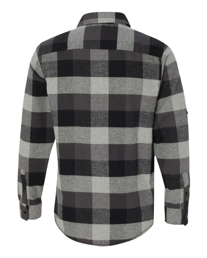 Burnside Yarn-Dyed Long Sleeve Flannel Shirt 8210 #color_Black/ Grey