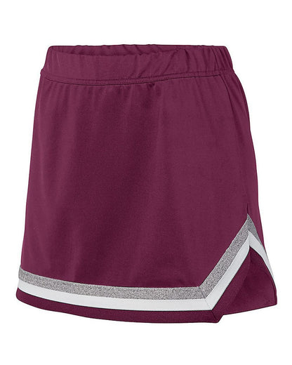 Augusta Sportswear Women's Pike Skirt 9145 #color_Maroon/ White/ Metallic Silver