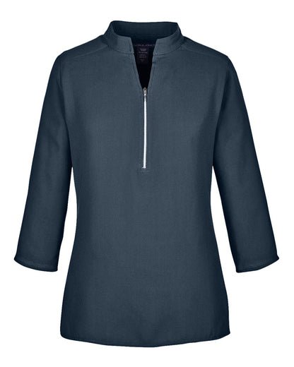 Devon & Jones Women's Perfect Fit™  Three-Quarter Sleeve Crepe Tunic DP611W #color_Navy