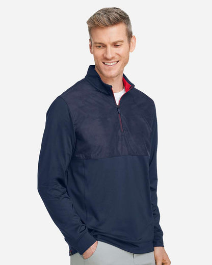 Puma Golf Men's Volition Camo Cover Quarter-Zip Pullover 537472 #colormdl_Navy Blazer/ Ski Patrol