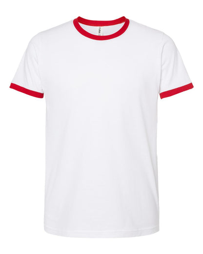 Tultex Fine Jersey Ringer T-Shirt 246 #color_White/ Red