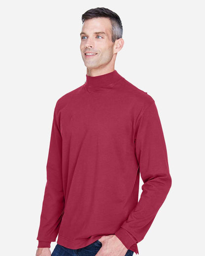 Devon & Jones Unisex Sueded Jersey Mock Neck T-Shirt D420 #colormdl_Crimson
