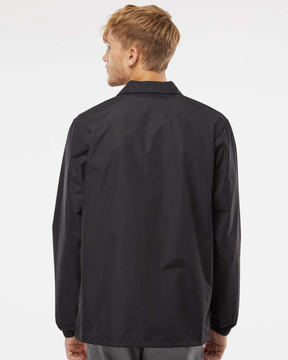 Independent Trading Co. Water-Resistant Windbreaker Coach’s Jacket EXP99CNB #colormdl_Black/ Black