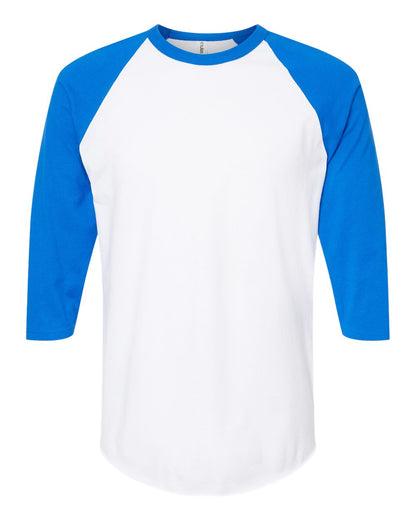 Tultex Fine Jersey Raglan T-Shirt 245 #color_White/ Royal