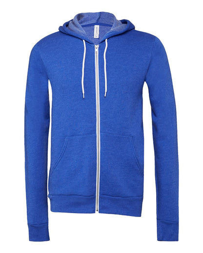 BELLA + CANVAS Sponge Fleece Full-Zip Hoodie 3739 #color_True Royal