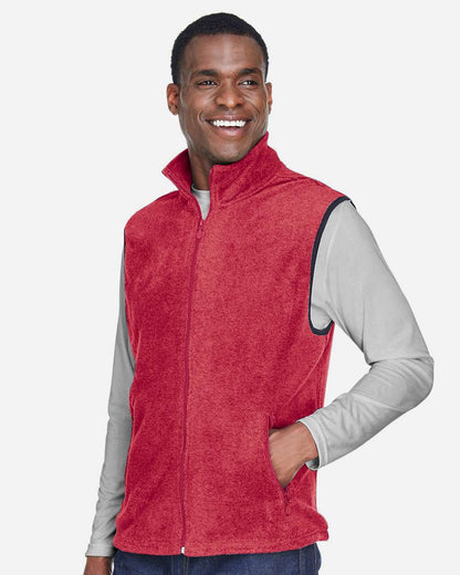 Harriton Unisex Fleece Full-Zip Vest M985 #colormdl_Red