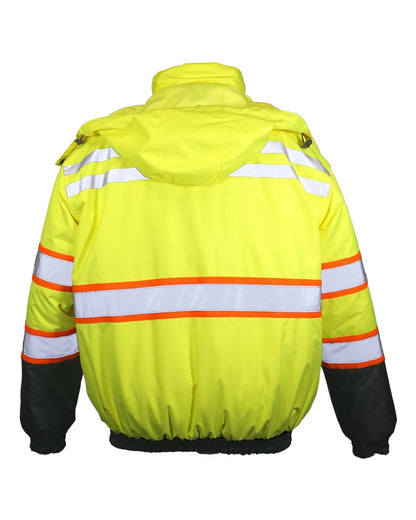 Kishigo Unisex Economy Contrast Class 3 Bomber Jacket JS156 #color_Lime