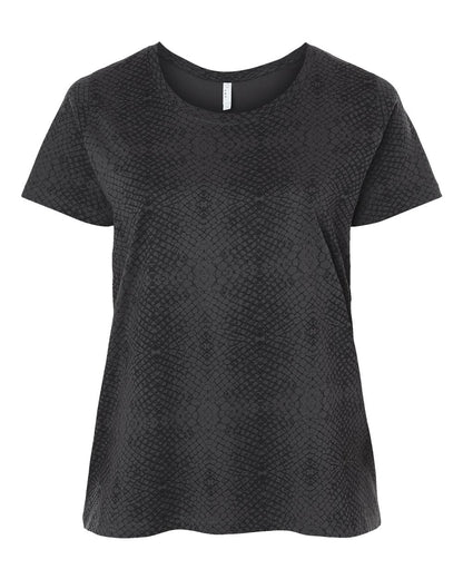 LAT Women's Curvy Collection Fine Jersey Tee 3816 #color_Black Reptile
