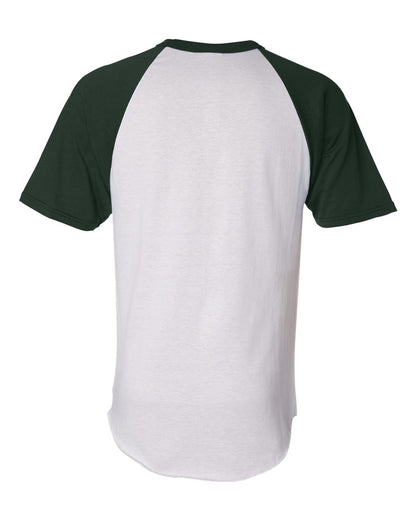 Augusta Sportswear Short Sleeve Baseball Jersey 423 #color_White/ Dark Green