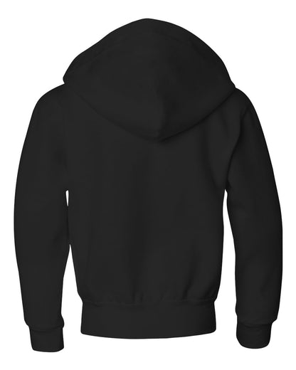 JERZEES Youth NuBlend® Full-Zip Hooded Sweatshirt 993BR #color_Black