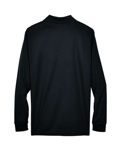 CORE365 Men's Tall Pinnacle Performance Long Sleeve Piqué Polo 88192T #color_Black