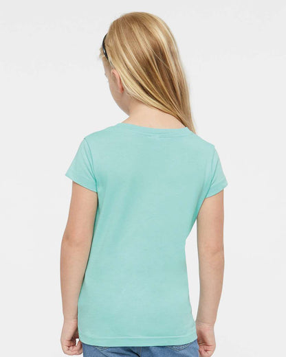 Rabbit Skins Toddler Girls Fine Jersey Tee 3316 #colormdl_Chill