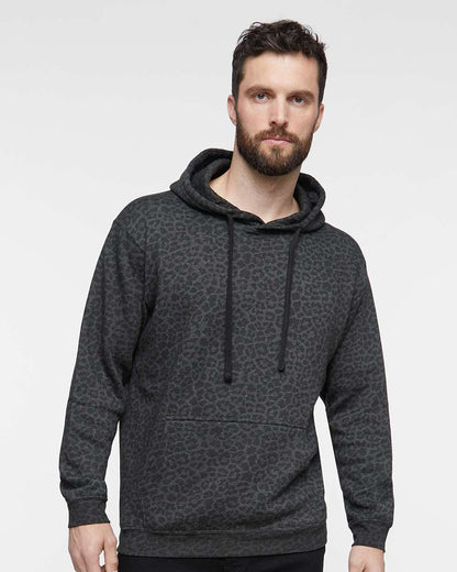LAT Unisex Elevated Fleece Hoodie Sweatshirt 6926 #colormdl_Black Leopard