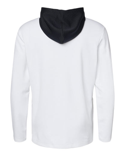 Adidas Men's Textured Mixed Media Midweight Hooded Sweatshirt A530 #color_White