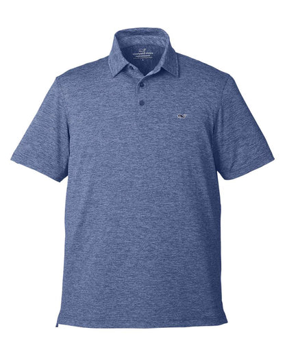 vineyard vines Men's Destin Stripe Sankaty Polo G011146 #color_Blue Depth