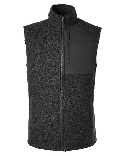 North End Men's Aura Sweater Fleece Vest NE714 #color_Black/ Black
